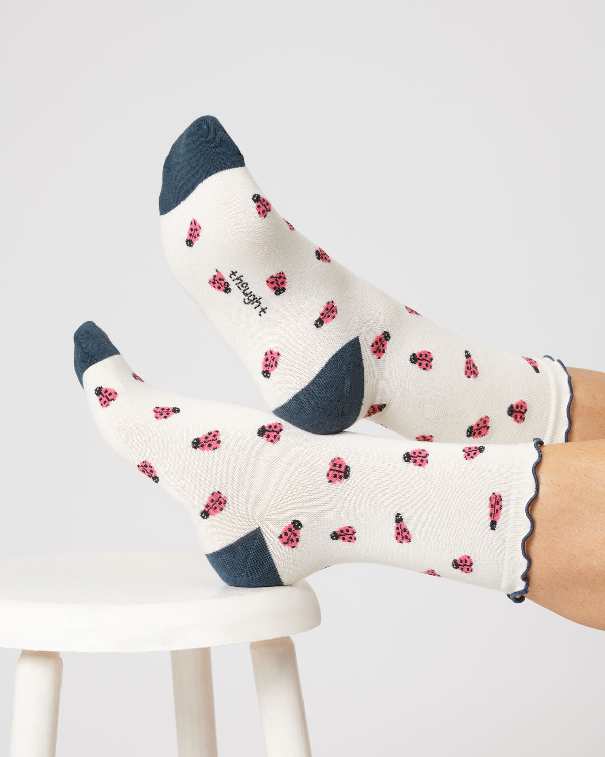 Womens Insect Organic Cotton Socks - Stone White